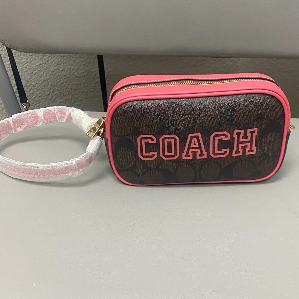 Coach Brown and Pink Wristlet/Bag